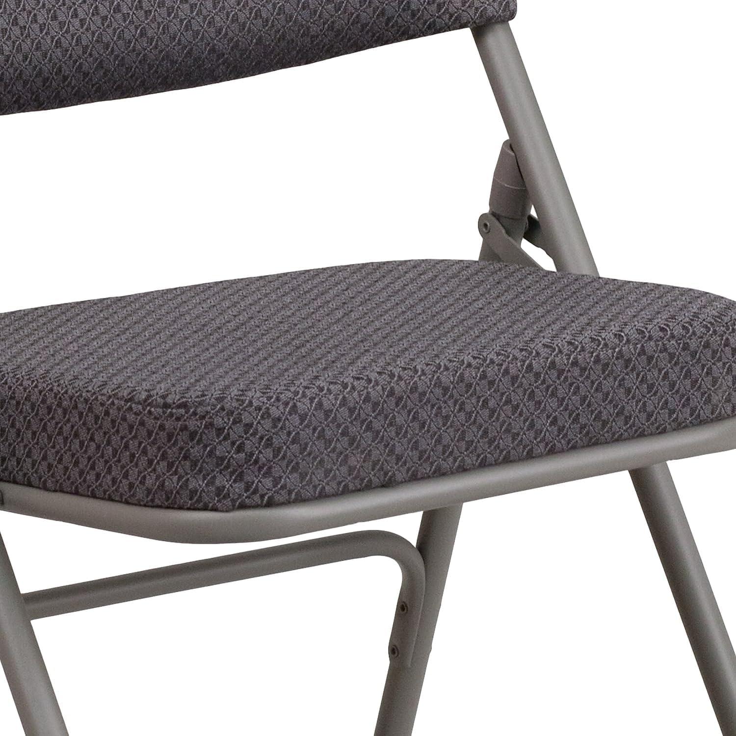imageFlash Furniture 2 Pack HERCULES Series Premium Curved Triple Braced ampamp Double Hinged Burgundy Fabric Metal Folding ChairGrey
