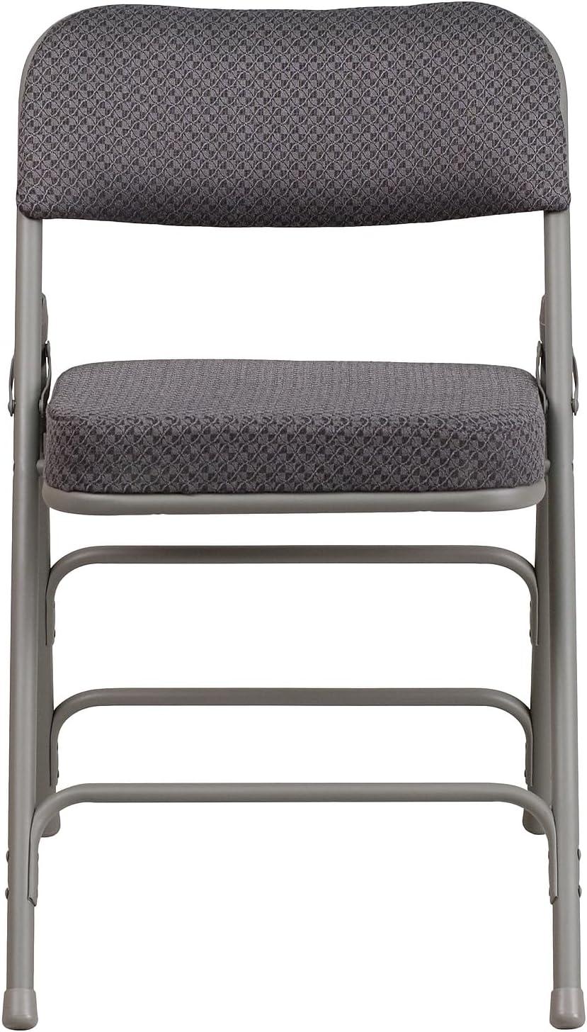 imageFlash Furniture 2 Pack HERCULES Series Premium Curved Triple Braced ampamp Double Hinged Burgundy Fabric Metal Folding ChairGrey