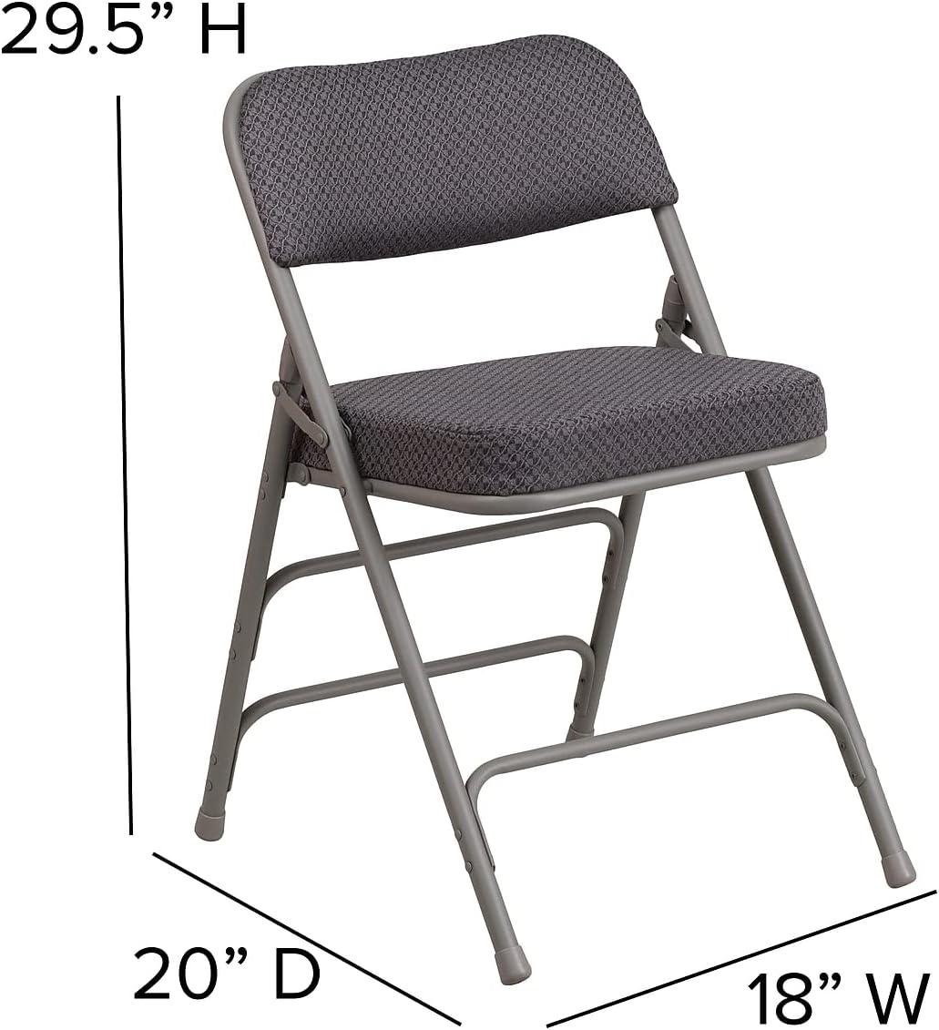imageFlash Furniture 2 Pack HERCULES Series Premium Curved Triple Braced ampamp Double Hinged Burgundy Fabric Metal Folding ChairGrey
