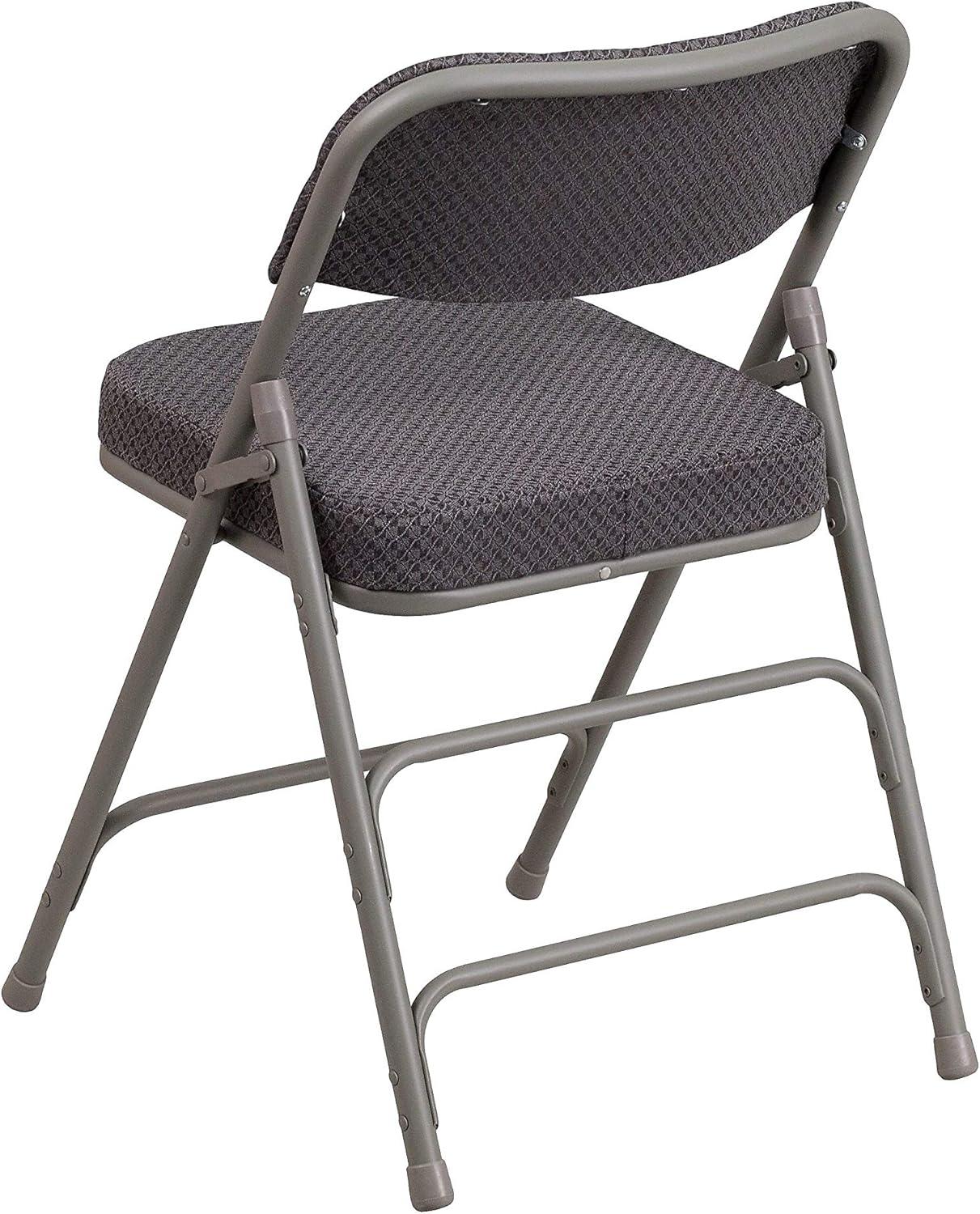 imageFlash Furniture 2 Pack HERCULES Series Premium Curved Triple Braced ampamp Double Hinged Burgundy Fabric Metal Folding ChairGrey