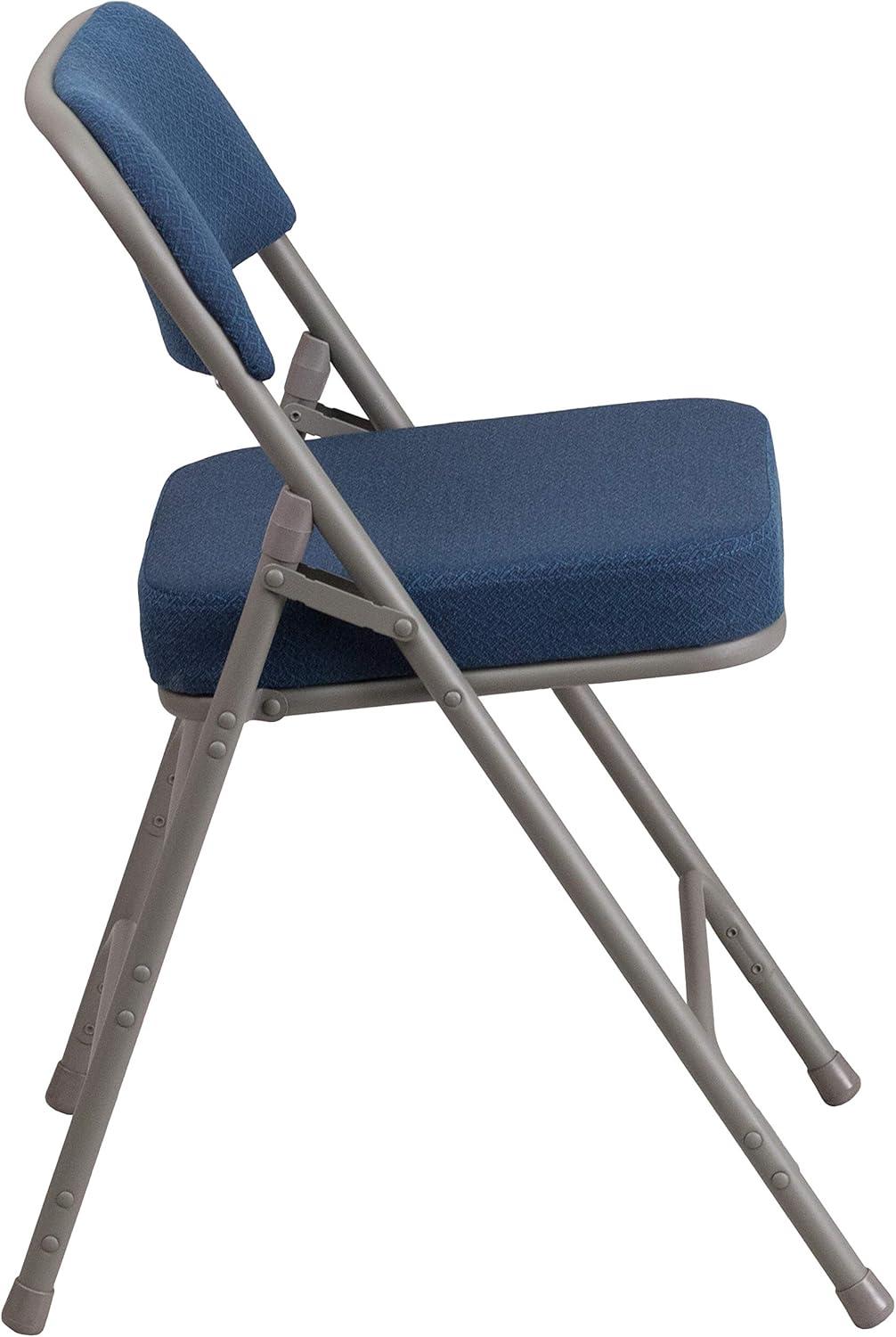 imageFlash Furniture 2 Pack HERCULES Series Premium Curved Triple Braced ampamp Double Hinged Burgundy Fabric Metal Folding ChairNavy