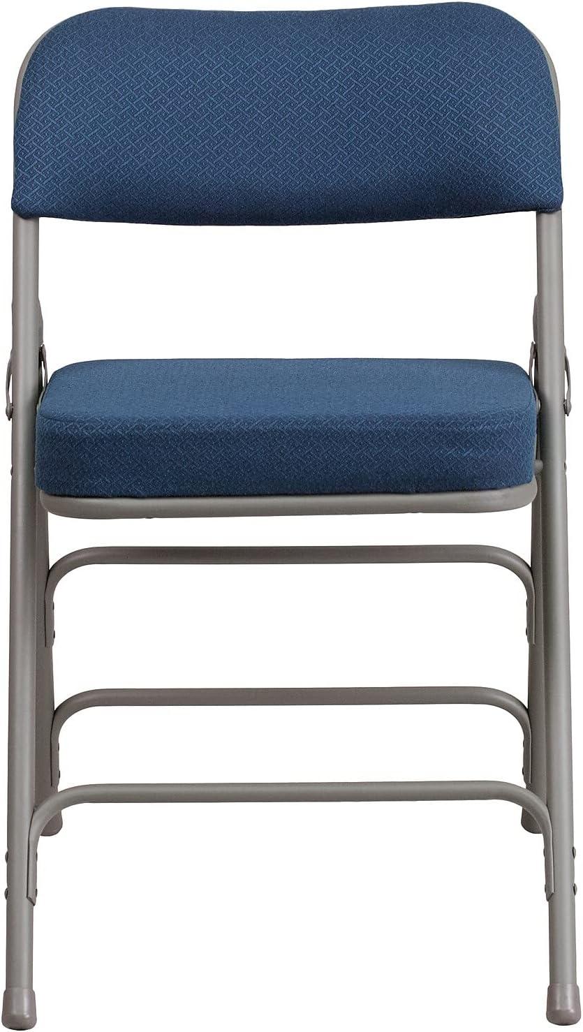 imageFlash Furniture 2 Pack HERCULES Series Premium Curved Triple Braced ampamp Double Hinged Burgundy Fabric Metal Folding ChairNavy