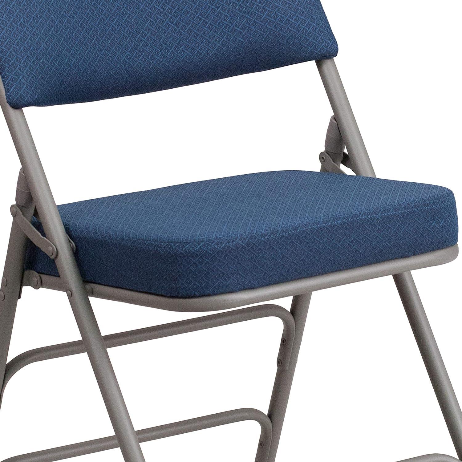 imageFlash Furniture 2 Pack HERCULES Series Premium Curved Triple Braced ampamp Double Hinged Burgundy Fabric Metal Folding ChairNavy