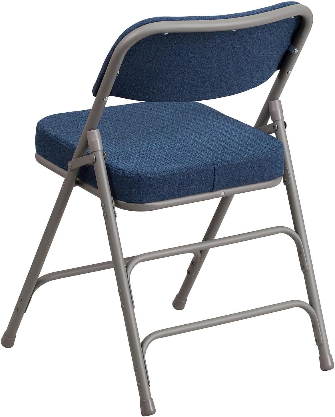 imageFlash Furniture 2 Pack HERCULES Series Premium Curved Triple Braced ampamp Double Hinged Burgundy Fabric Metal Folding ChairNavy