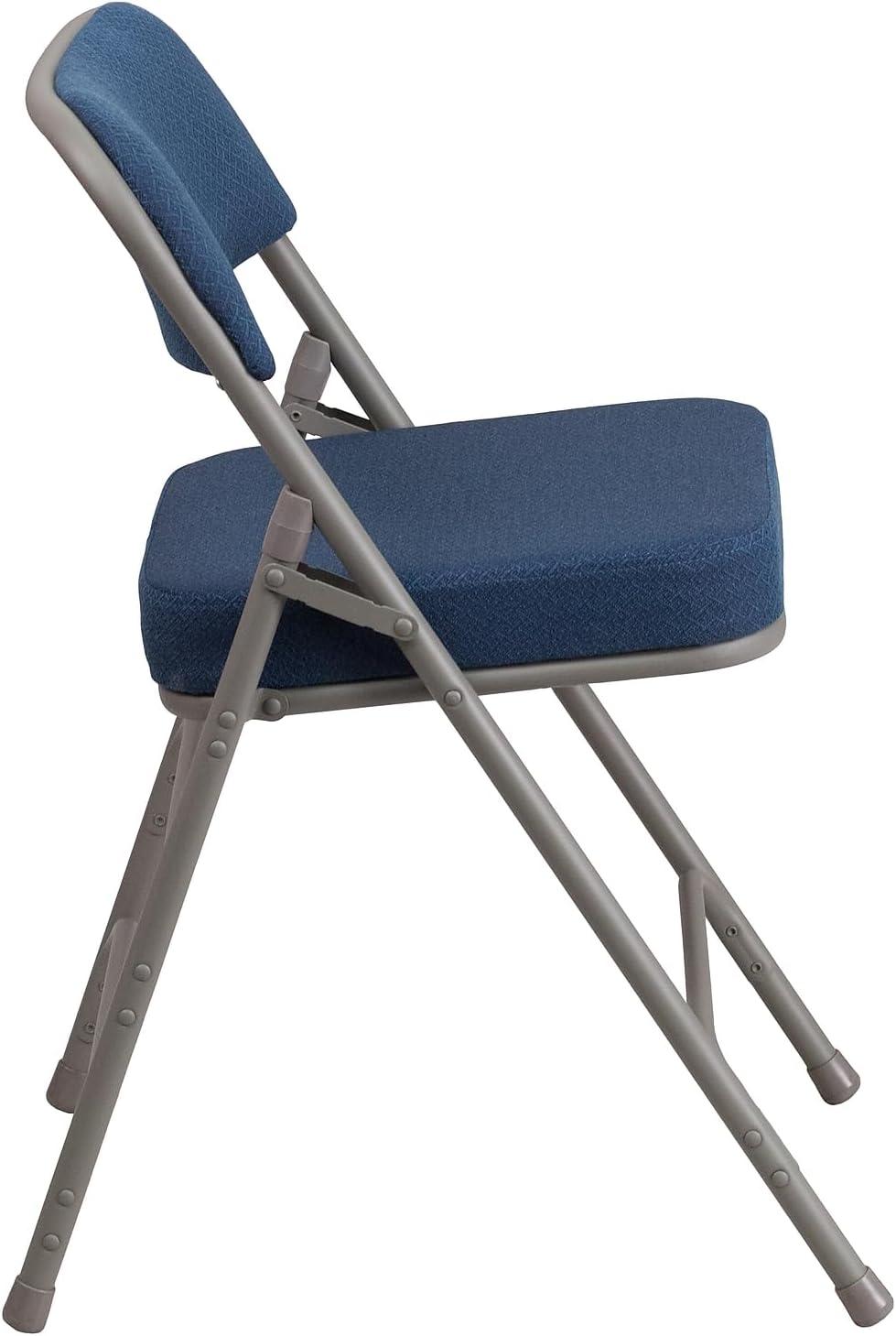 imageFlash Furniture 2 Pack HERCULES Series Premium Curved Triple Braced ampamp Double Hinged Burgundy Fabric Metal Folding ChairNavy