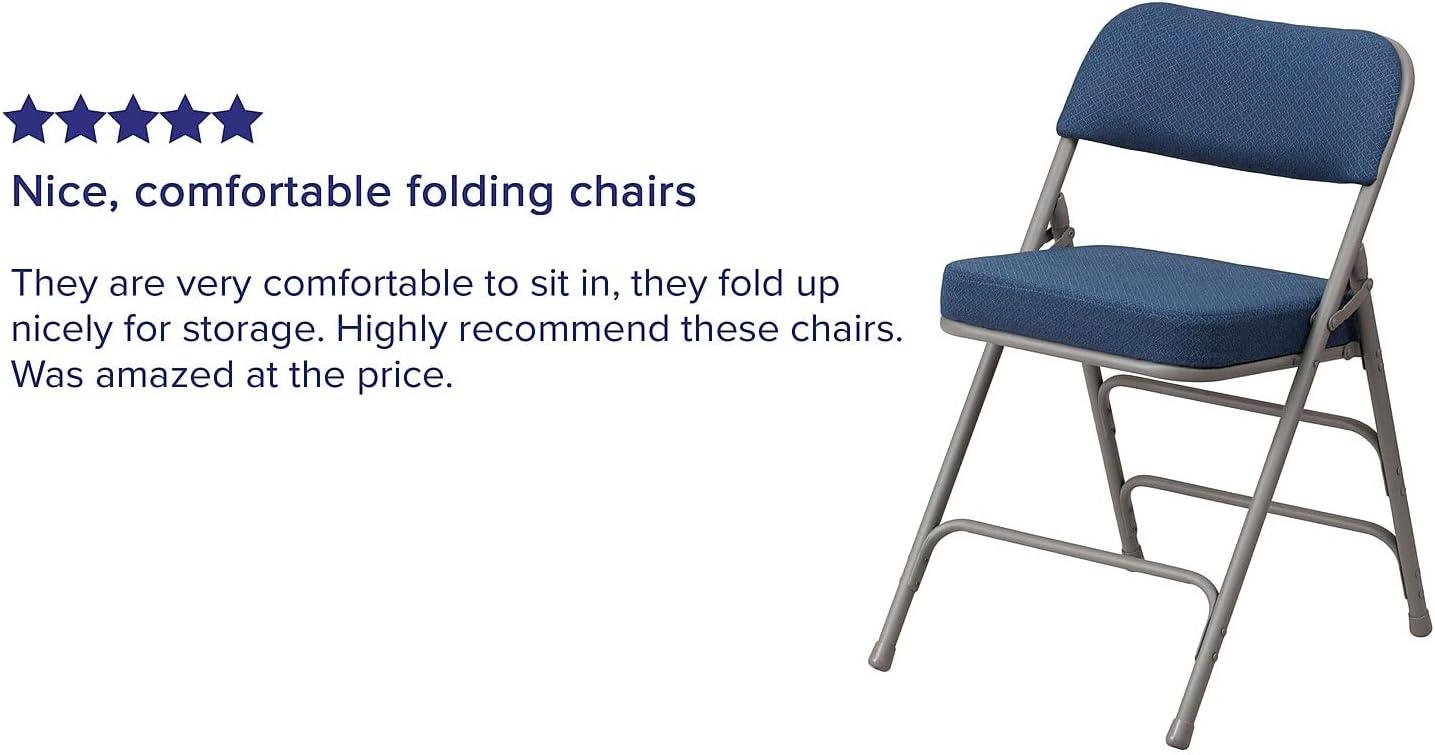 imageFlash Furniture 2 Pack HERCULES Series Premium Curved Triple Braced ampamp Double Hinged Burgundy Fabric Metal Folding ChairNavy