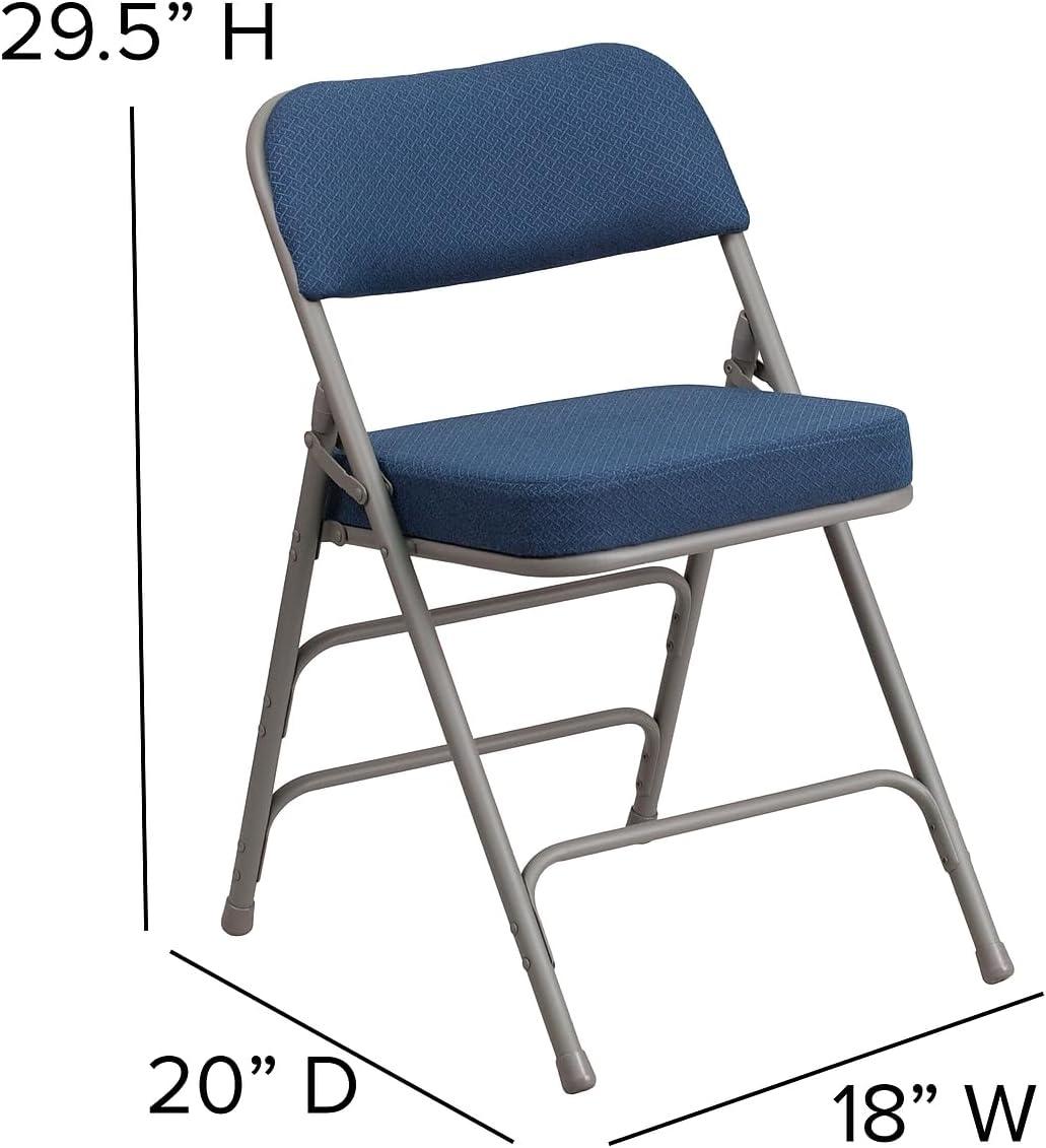 imageFlash Furniture 2 Pack HERCULES Series Premium Curved Triple Braced ampamp Double Hinged Burgundy Fabric Metal Folding ChairNavy
