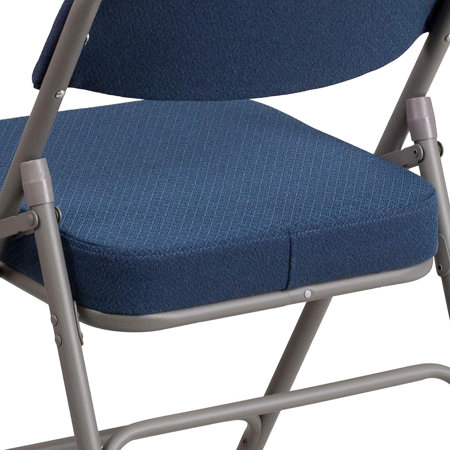 imageFlash Furniture 2 Pack HERCULES Series Premium Curved Triple Braced ampamp Double Hinged Burgundy Fabric Metal Folding ChairNavy