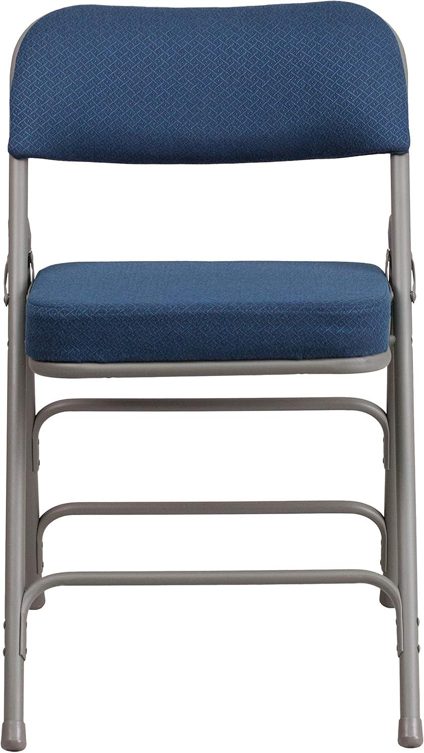 imageFlash Furniture 2 Pack HERCULES Series Premium Curved Triple Braced ampamp Double Hinged Burgundy Fabric Metal Folding ChairNavy
