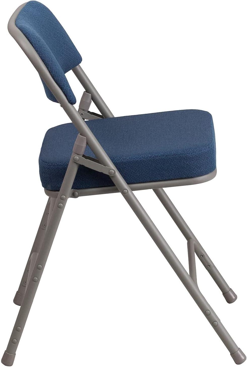 imageFlash Furniture 2 Pack HERCULES Series Premium Curved Triple Braced ampamp Double Hinged Burgundy Fabric Metal Folding ChairNavy