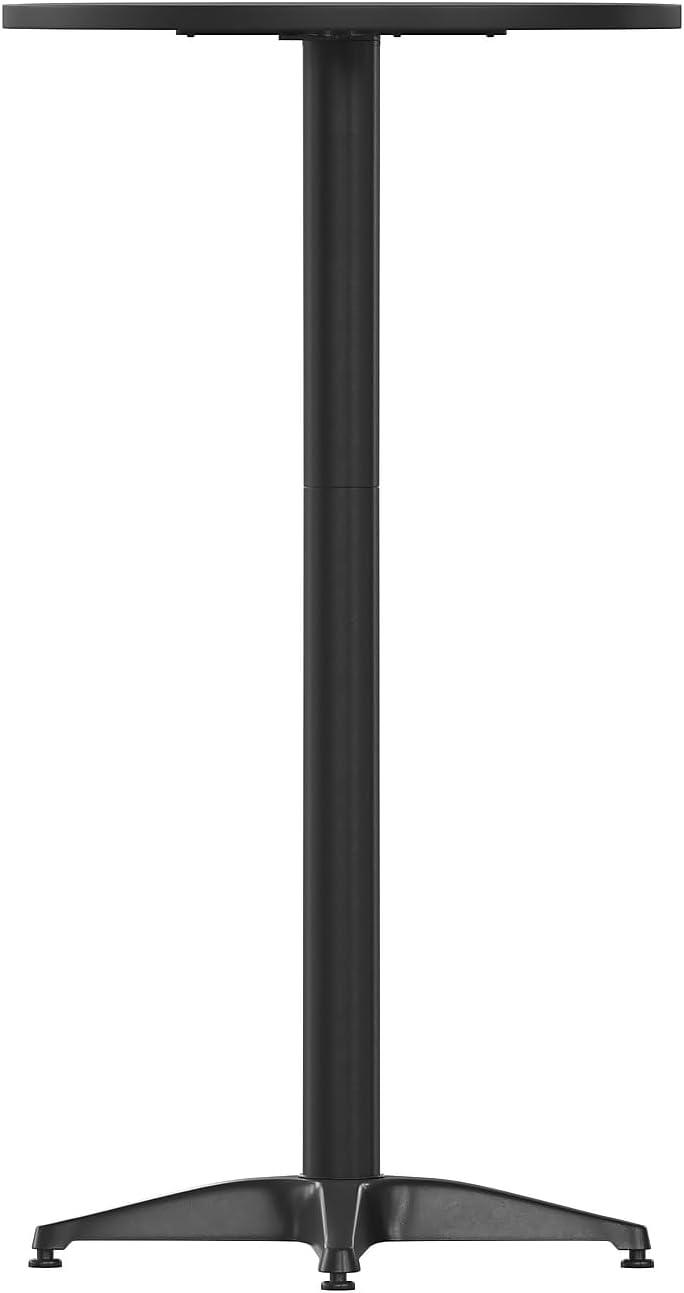 imageFlash Furniture 2325quot Round Aluminum IndoorOutdoor Bar Height Table with FlipUp Top HeavyDuty Aluminum FlipUp Top Cocktail Table SilverBlack