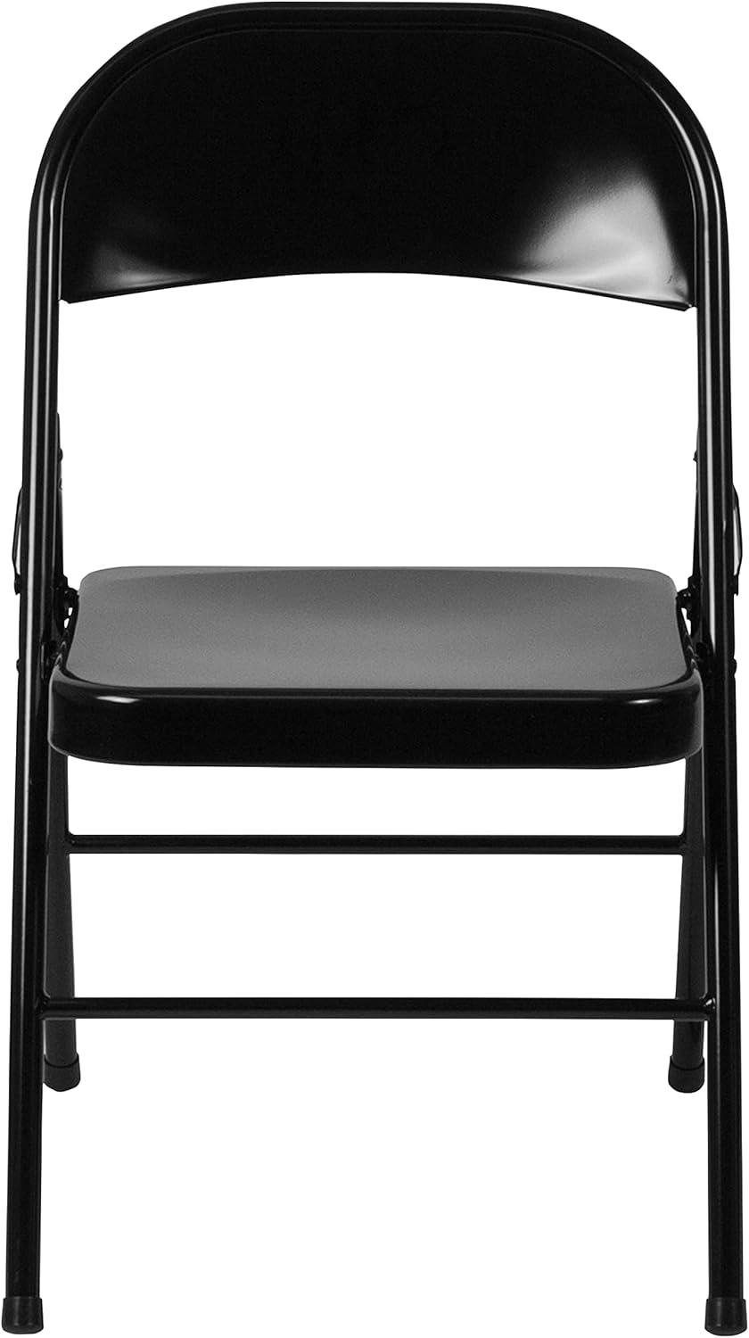 imageFlash Furniture 4 Pack HERCULES Series Double Braced Red Metal Folding ChairBlack
