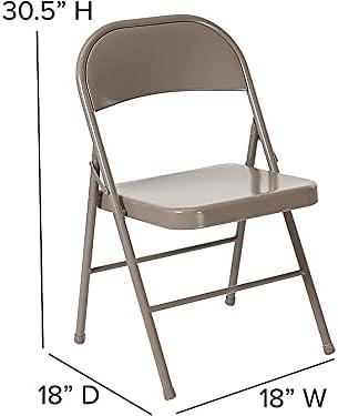imageFlash Furniture 4 Pack HERCULES Series Double Braced Red Metal Folding ChairGrey