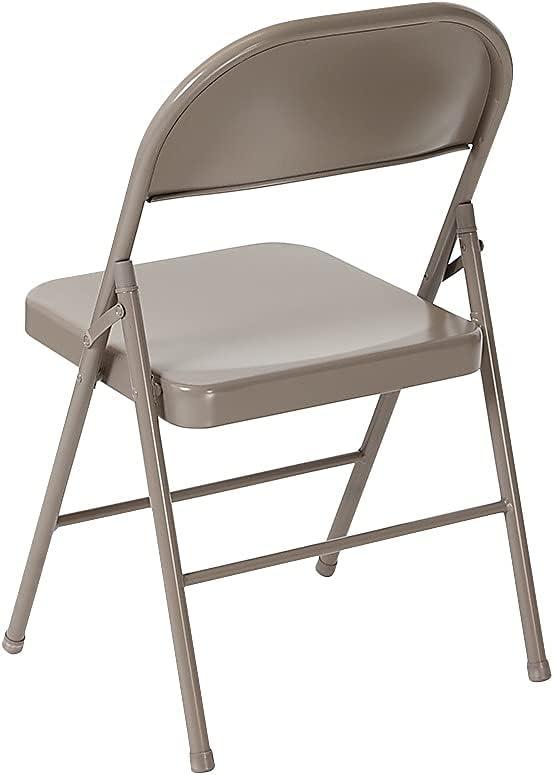 imageFlash Furniture 4 Pack HERCULES Series Double Braced Red Metal Folding ChairGrey