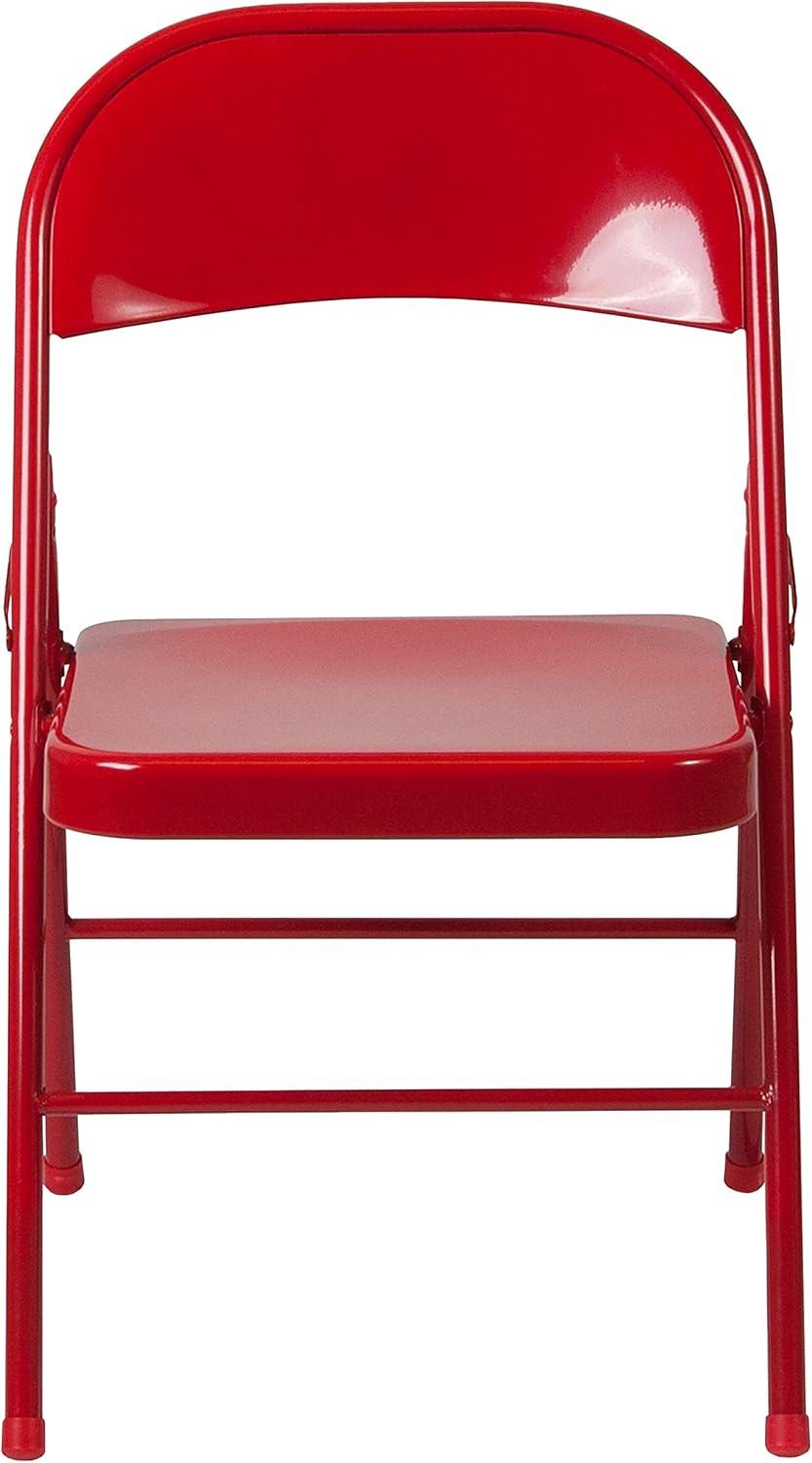 imageFlash Furniture 4 Pack HERCULES Series Double Braced Red Metal Folding ChairRed