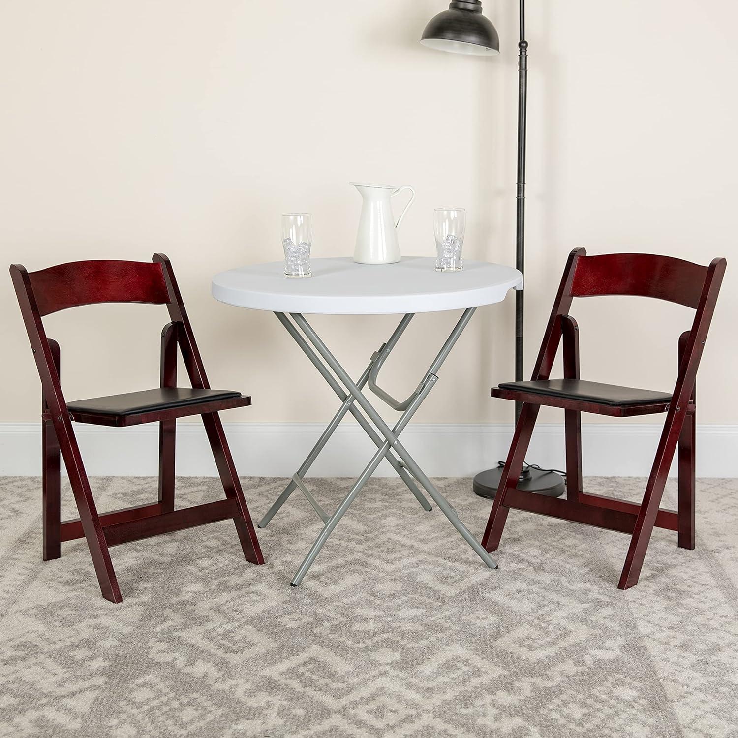imageFlash Furniture 4 Pack HERCULES Series Fruitwood Wood Folding Chair with Vinyl Padded SeatMahogany