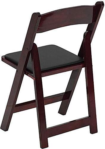 imageFlash Furniture 4 Pack HERCULES Series Fruitwood Wood Folding Chair with Vinyl Padded SeatMahogany