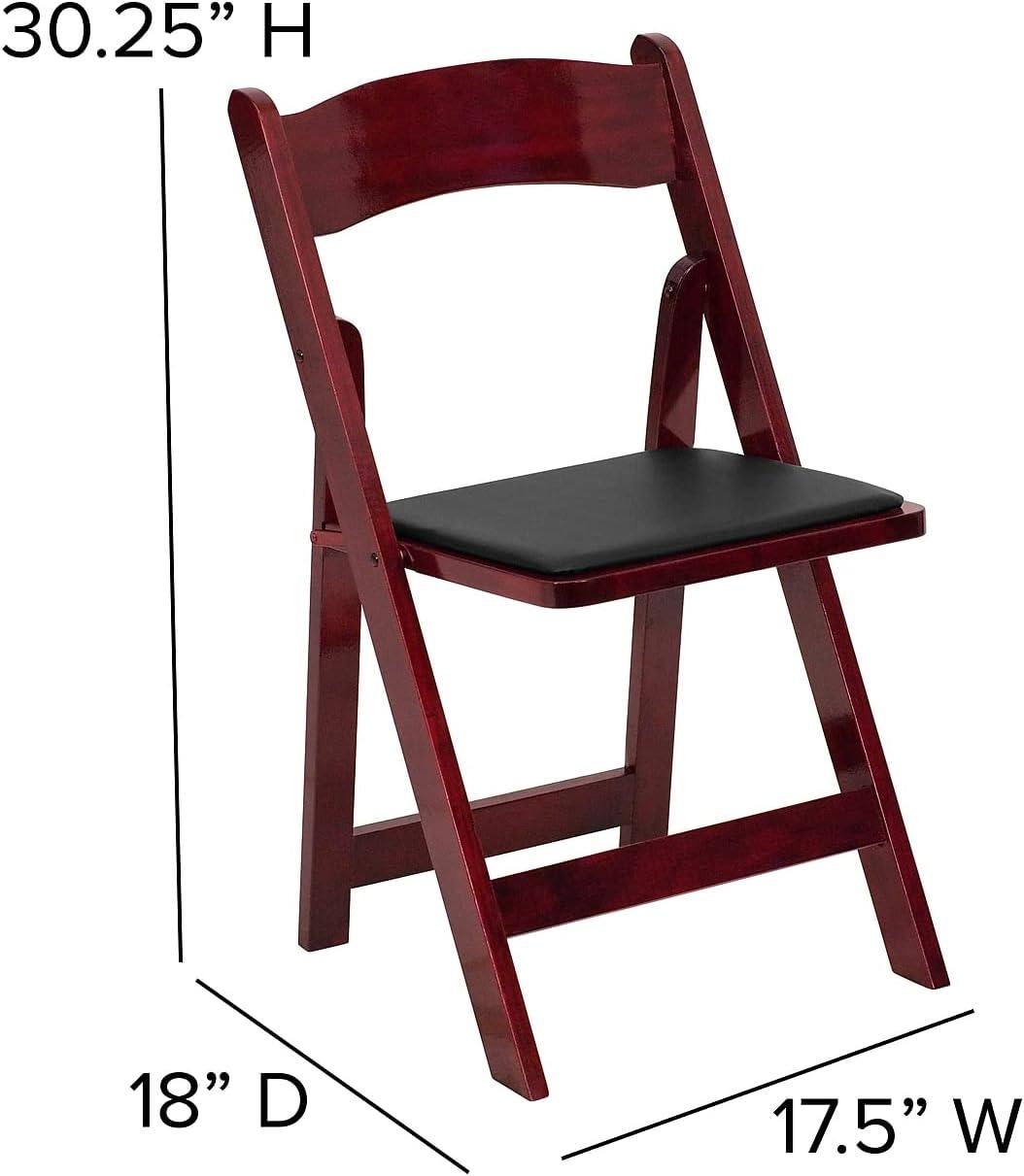 imageFlash Furniture 4 Pack HERCULES Series Fruitwood Wood Folding Chair with Vinyl Padded SeatMahogany