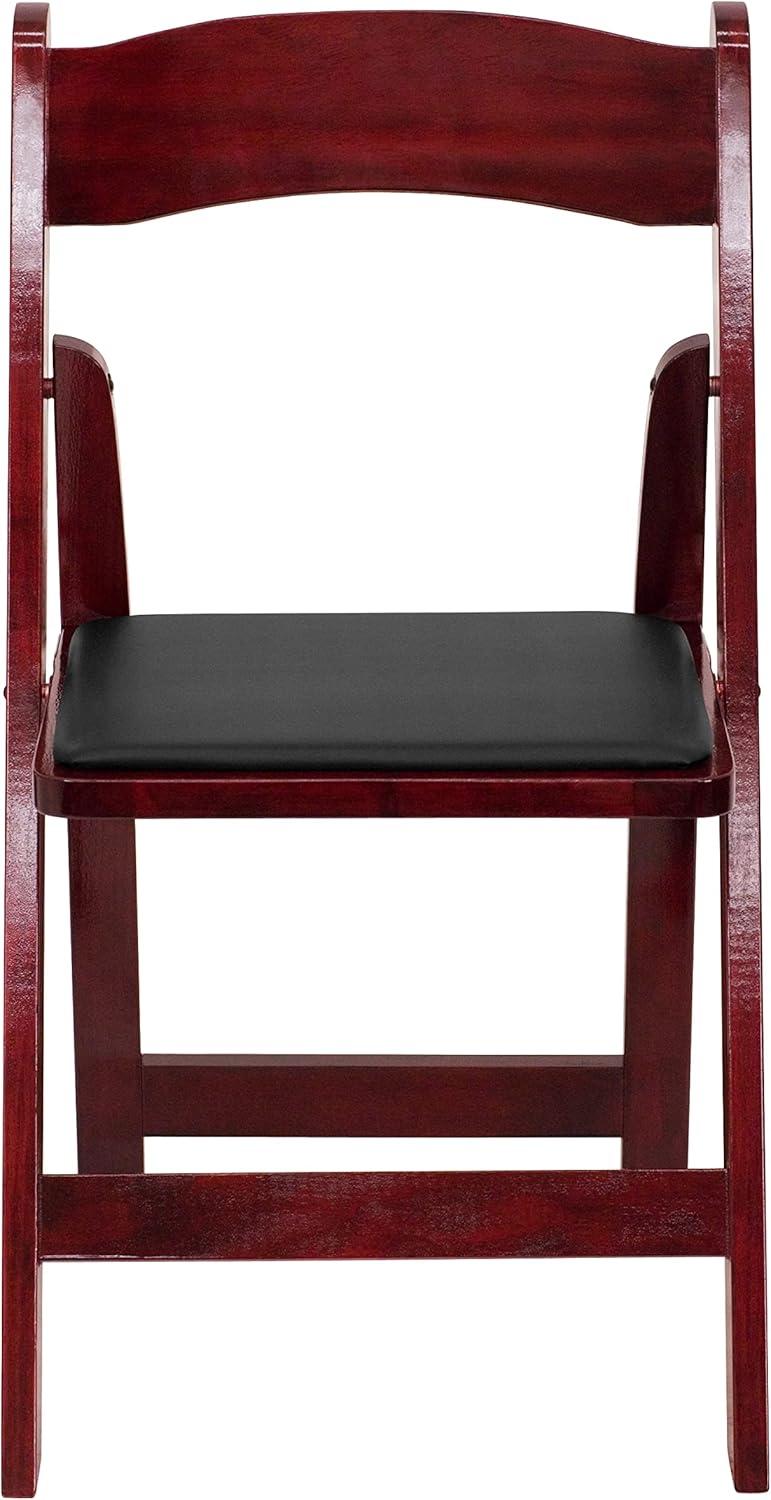 imageFlash Furniture 4 Pack HERCULES Series Fruitwood Wood Folding Chair with Vinyl Padded SeatMahogany