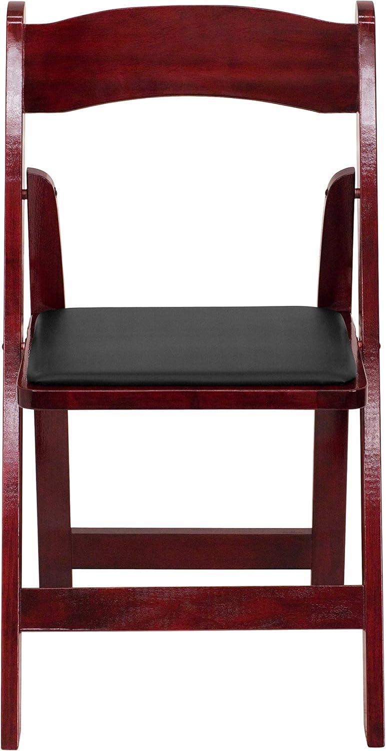 imageFlash Furniture 4 Pack HERCULES Series Fruitwood Wood Folding Chair with Vinyl Padded SeatMahogany