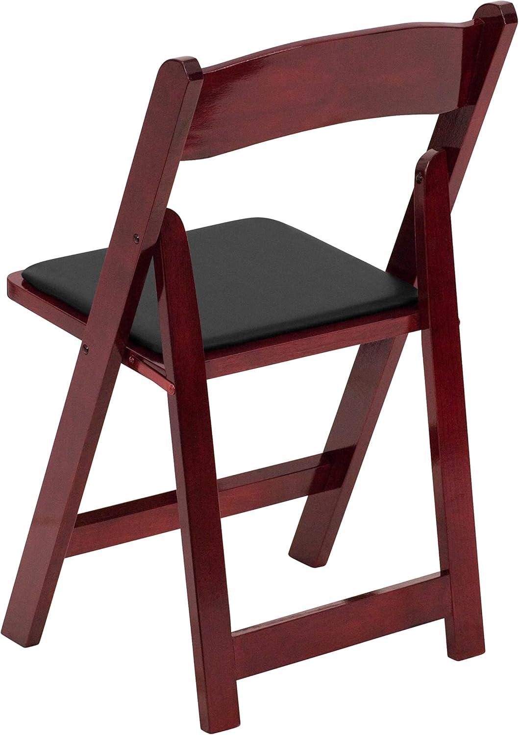 imageFlash Furniture 4 Pack HERCULES Series Fruitwood Wood Folding Chair with Vinyl Padded SeatMahogany