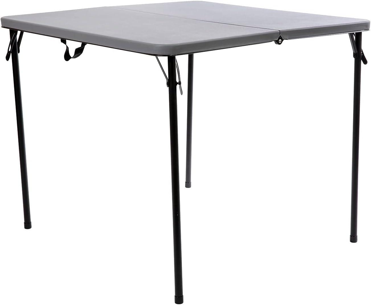 imageFlash Furniture 4Pack Extra Wide 650LB Capacity Folding Chairs and Gray BiFold Plastic Folding Table