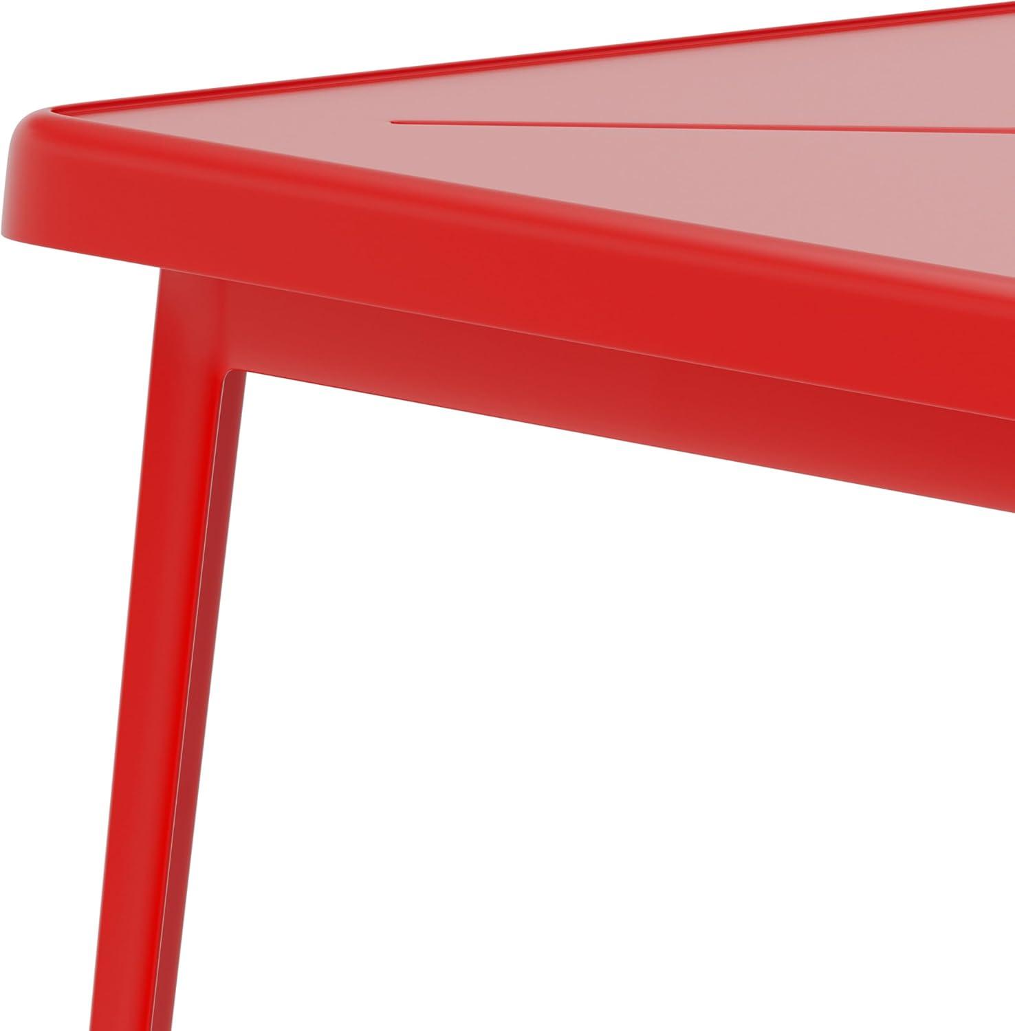 imageFlash Furniture Aaron Commercial Grade 2375quot Square White Metal IndoorOutdoor Bar Height TableRed