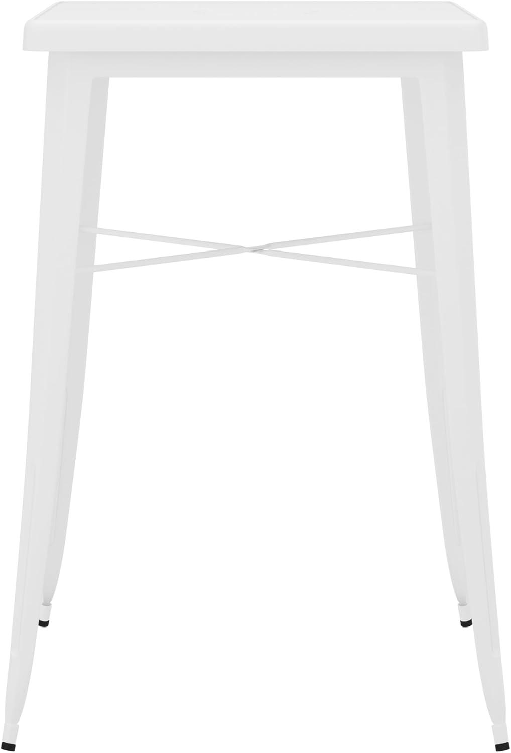 imageFlash Furniture Aaron Commercial Grade 2375quot Square White Metal IndoorOutdoor Bar Height TableWhite