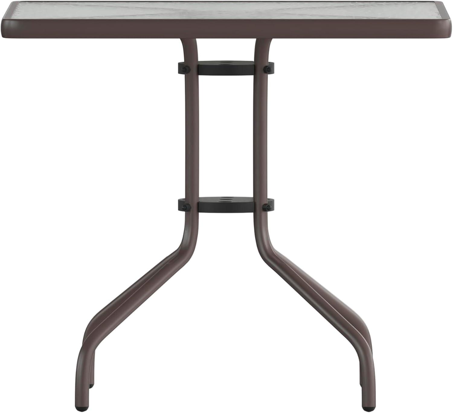 imageFlash Furniture Barker 235quot Square IndoorOutdoor Tempered Glass Patio Side Table Outdoor Patio Table for Commercial or Residential Use ClearBlackClearBronze