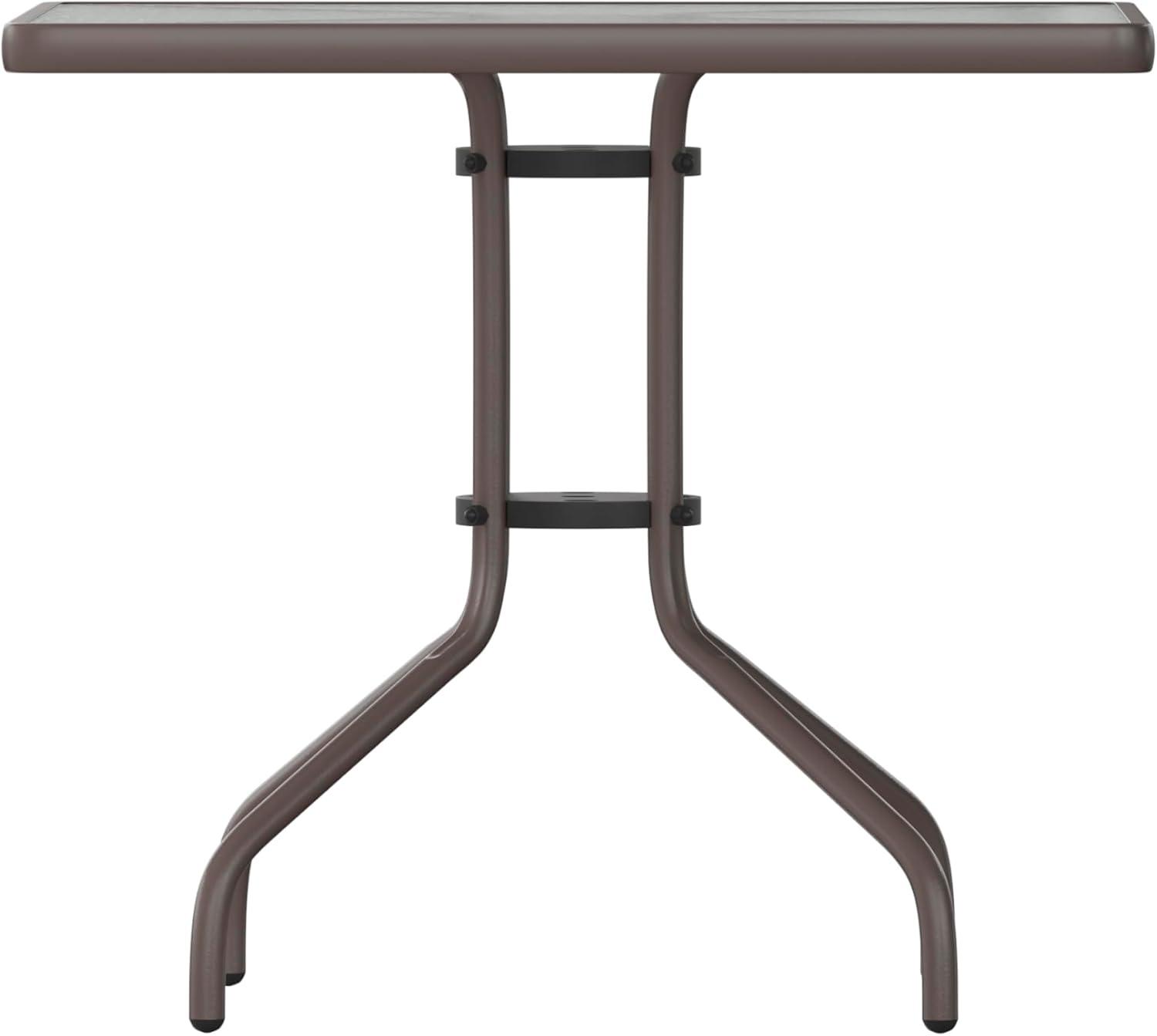 imageFlash Furniture Barker 235quot Square IndoorOutdoor Tempered Glass Patio Side Table Outdoor Patio Table for Commercial or Residential Use ClearBlackClearBronze