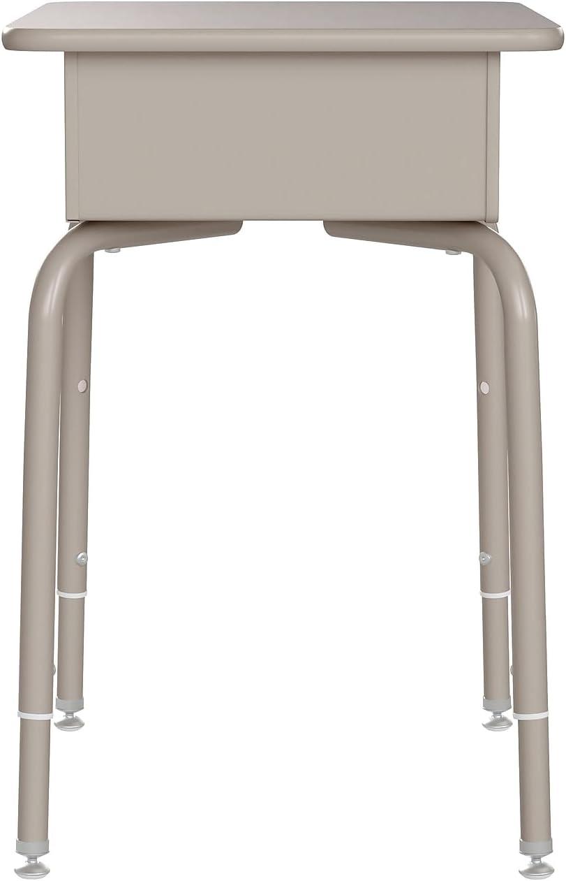 imageFlash Furniture Billie Student Desk Gray Granite Open Front School Desk Silver Metal Frame 24quotW x 18quotD Adjustable Height Durable for School or Remote LearningGray GraniteSilver