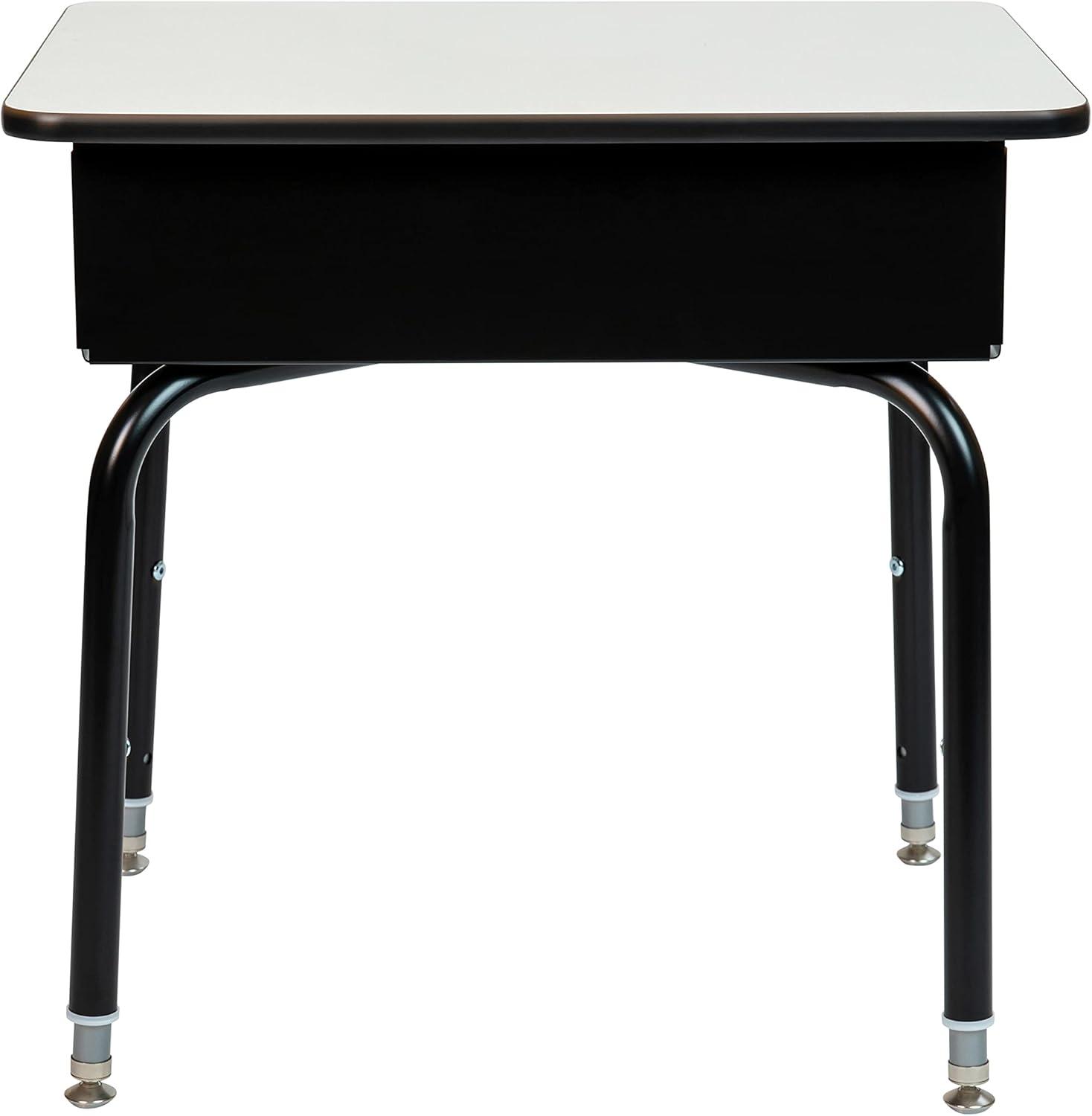 imageFlash Furniture Billie Student Desk Gray Granite Open Front School Desk Silver Metal Frame 24quotW x 18quotD Adjustable Height Durable for School or Remote LearningGrey