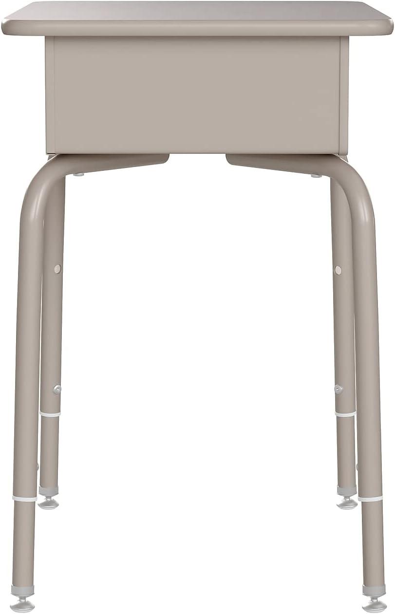 imageFlash Furniture Billie Student Desk Gray Granite Open Front School Desk Silver Metal Frame 24quotW x 18quotD Adjustable Height Durable for School or Remote LearningGray GraniteSilver