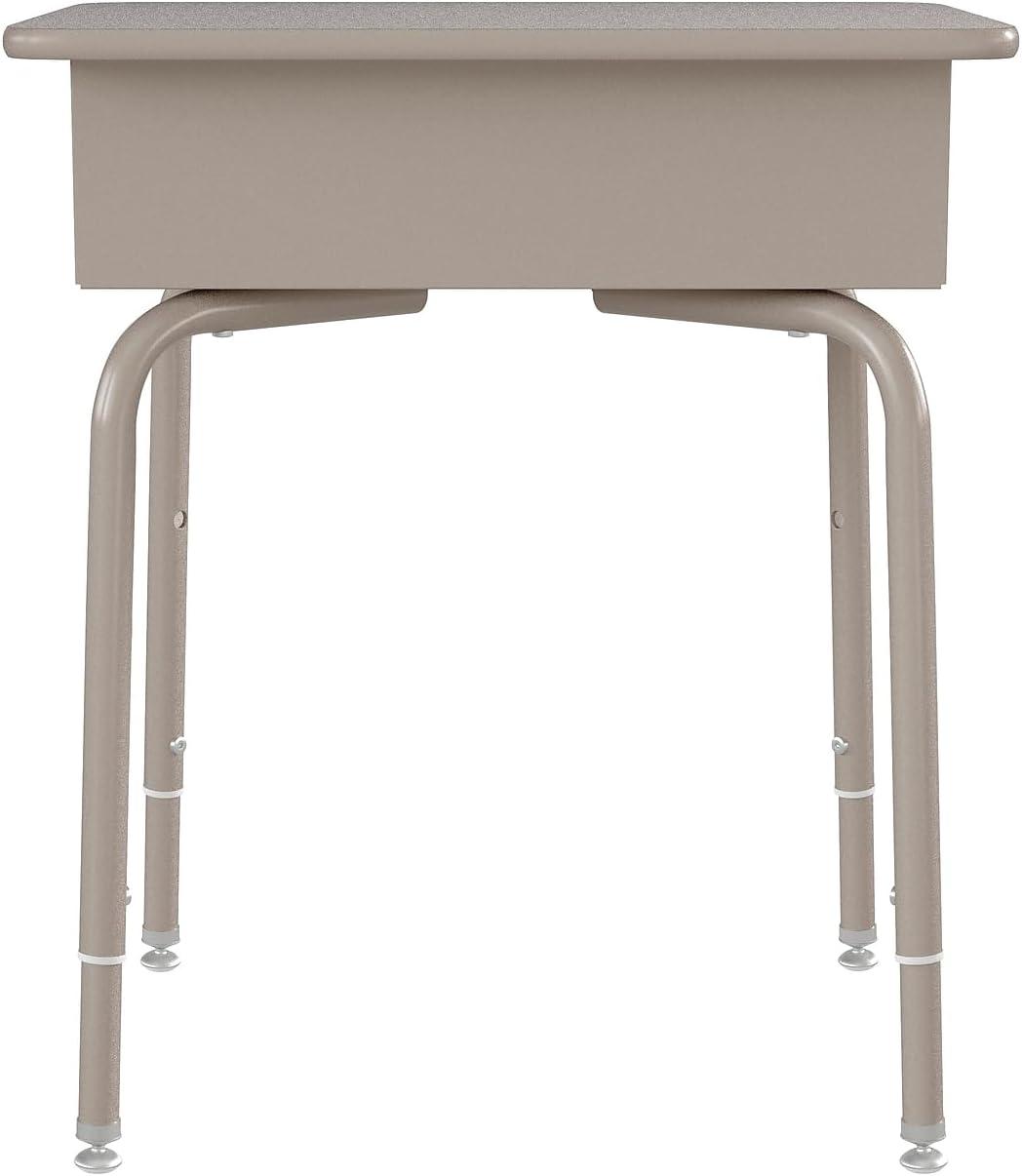 imageFlash Furniture Billie Student Desk Gray Granite Open Front School Desk Silver Metal Frame 24quotW x 18quotD Adjustable Height Durable for School or Remote LearningGray GraniteSilver