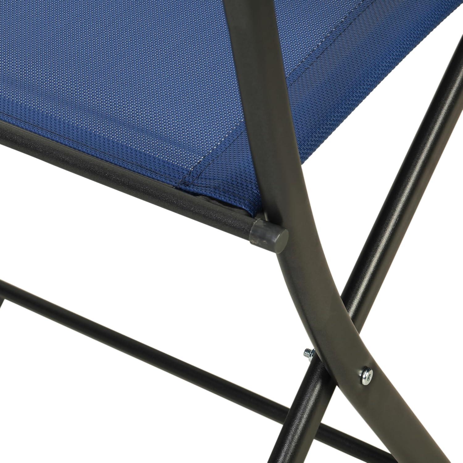 imageFlash Furniture Brazos Commercial IndoorOutdoor Folding Chairs Flex Comfort BacksSeats Metal Frames Portable Lightweight Foldable Design Set of 2 NavyBlackNavy