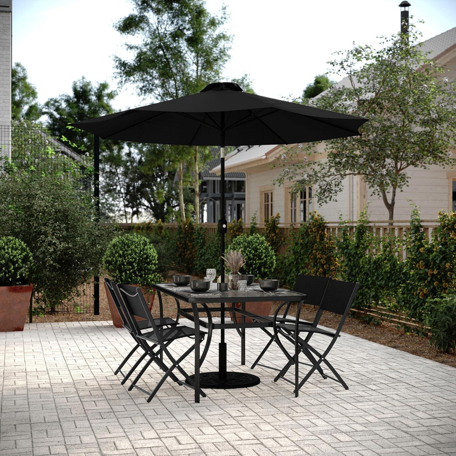 imageFlash Furniture Brazos Commercial IndoorOutdoor Folding Chairs Flex Comfort BacksSeats Metal Frames Portable Lightweight Foldable Design Set of 2 NavyBlackBlack