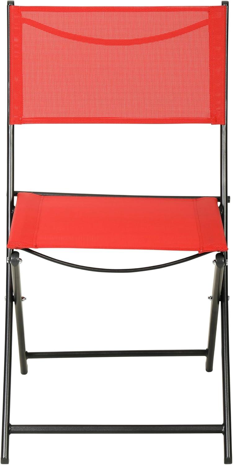 imageFlash Furniture Brazos Commercial IndoorOutdoor Folding Chairs Flex Comfort BacksSeats Metal Frames Portable Lightweight Foldable Design Set of 2 NavyBlackRed