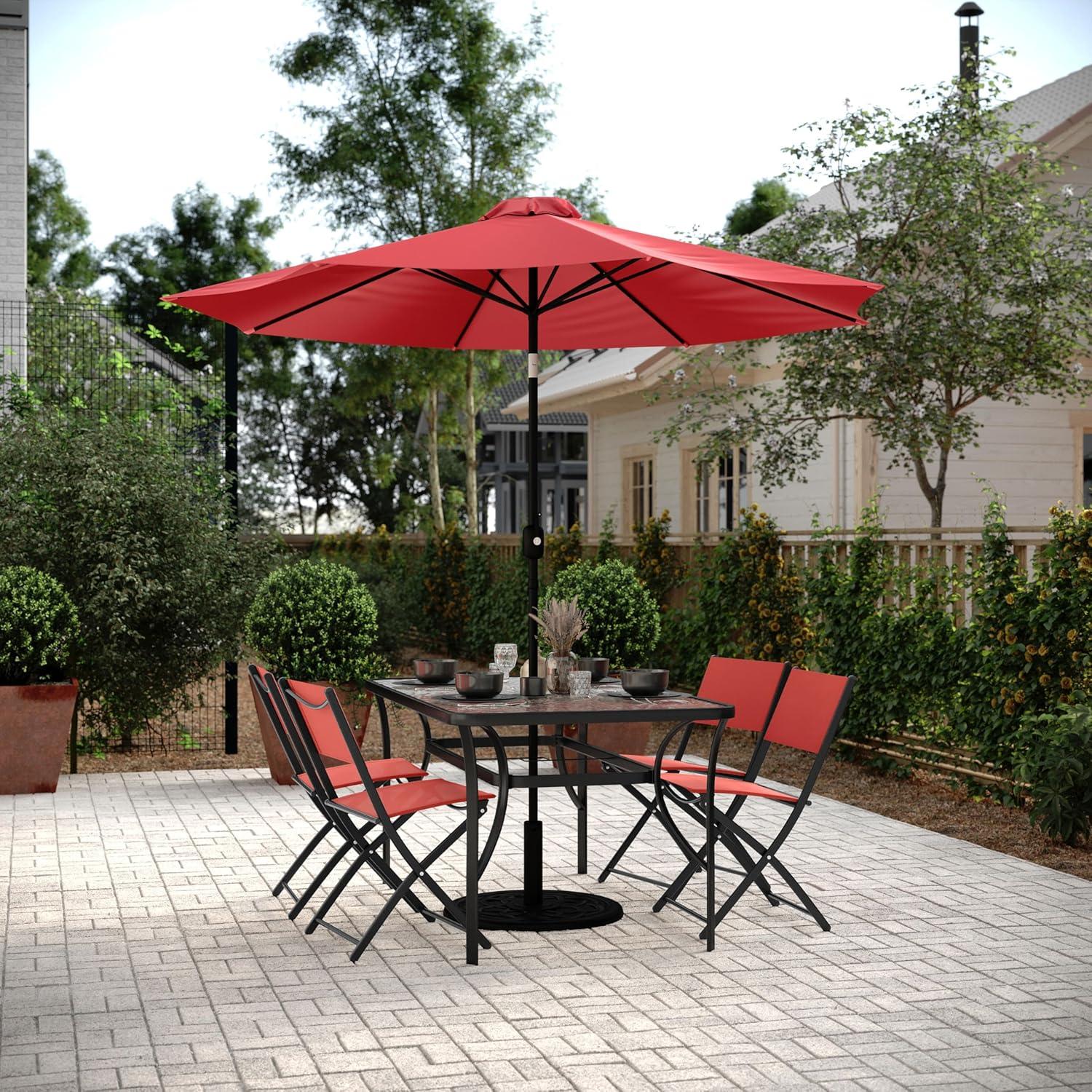 imageFlash Furniture Brazos Commercial IndoorOutdoor Folding Chairs Flex Comfort BacksSeats Metal Frames Portable Lightweight Foldable Design Set of 2 NavyBlackRed