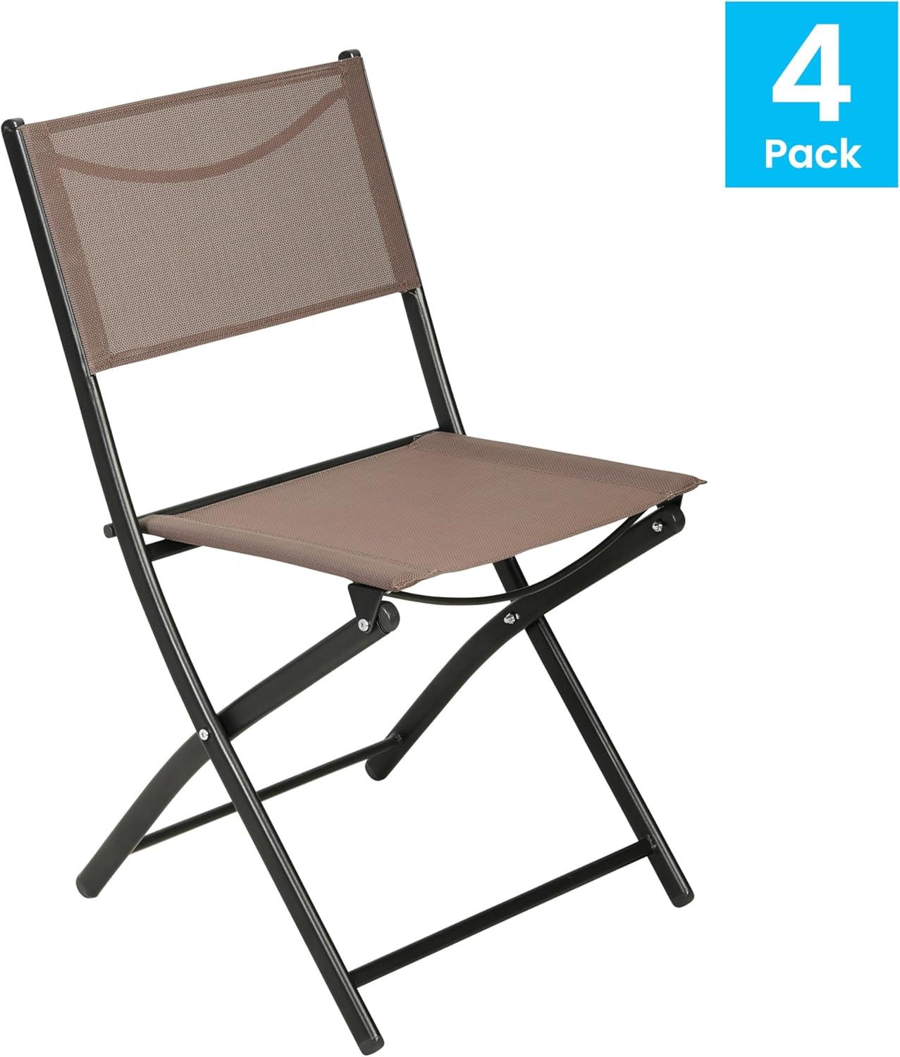 imageFlash Furniture Brazos Commercial IndoorOutdoor Folding Chairs Flex Comfort BacksSeats Metal Frames Portable Lightweight Foldable Design Set of 2 NavyBlackBrown