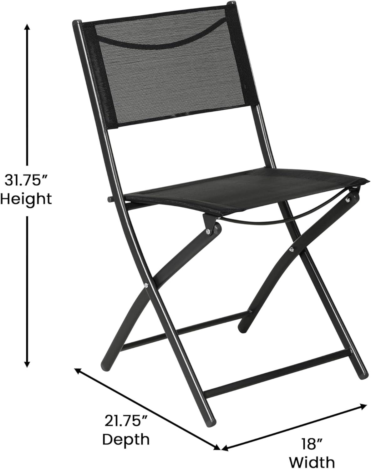 imageFlash Furniture Brazos Commercial IndoorOutdoor Folding Chairs Flex Comfort BacksSeats Metal Frames Portable Lightweight Foldable Design Set of 2 NavyBlackBlack