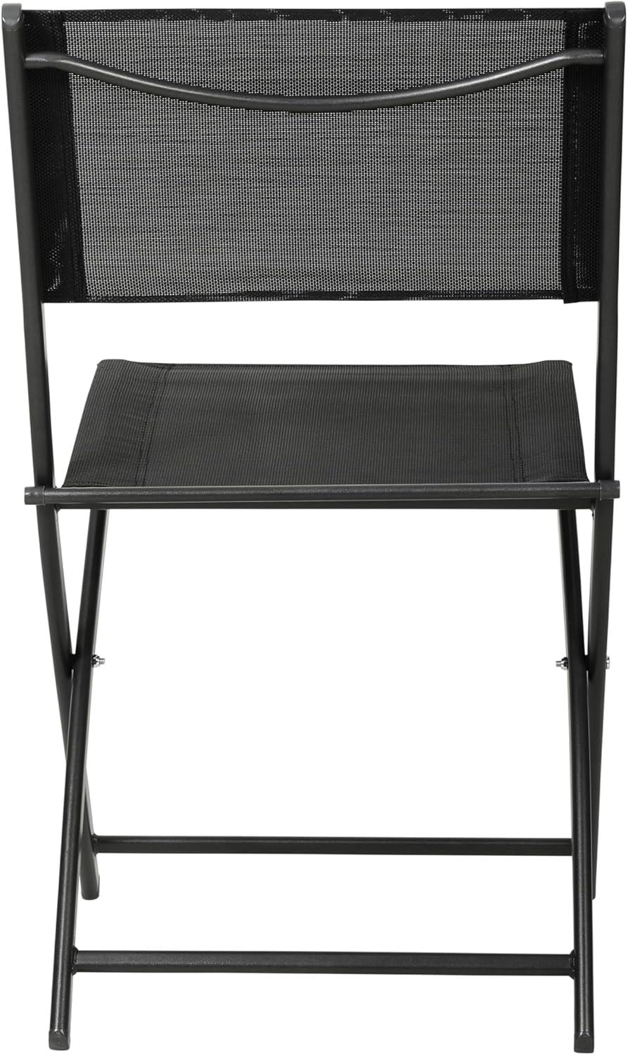 imageFlash Furniture Brazos Commercial IndoorOutdoor Folding Chairs Flex Comfort BacksSeats Metal Frames Portable Lightweight Foldable Design Set of 2 NavyBlackBlack
