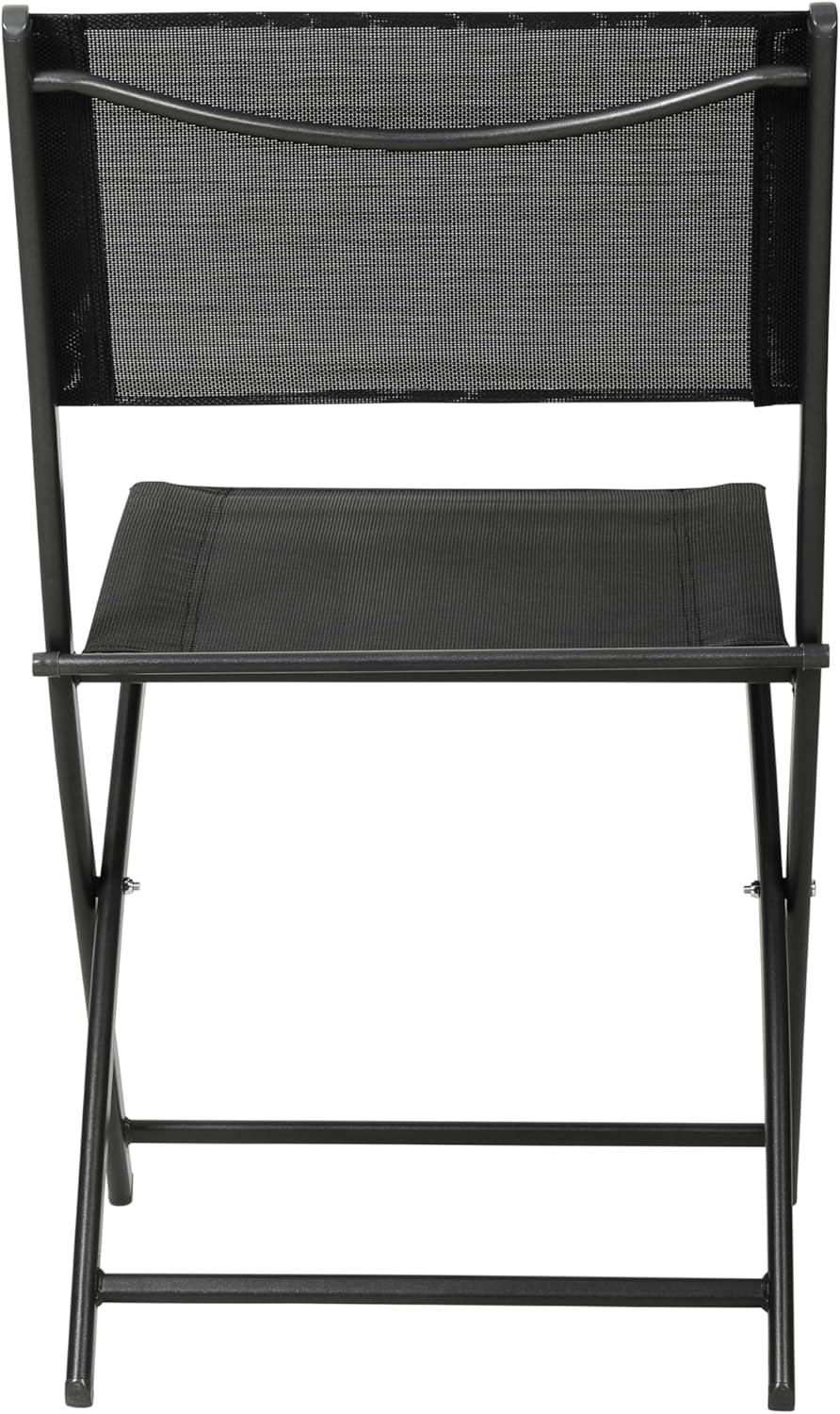 imageFlash Furniture Brazos Commercial IndoorOutdoor Folding Chairs Flex Comfort BacksSeats Metal Frames Portable Lightweight Foldable Design Set of 2 NavyBlackBlack