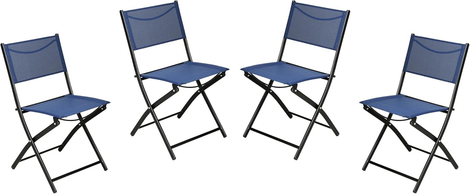 imageFlash Furniture Brazos Commercial IndoorOutdoor Folding Chairs Flex Comfort BacksSeats Metal Frames Portable Lightweight Foldable Design Set of 2 NavyBlackNavy