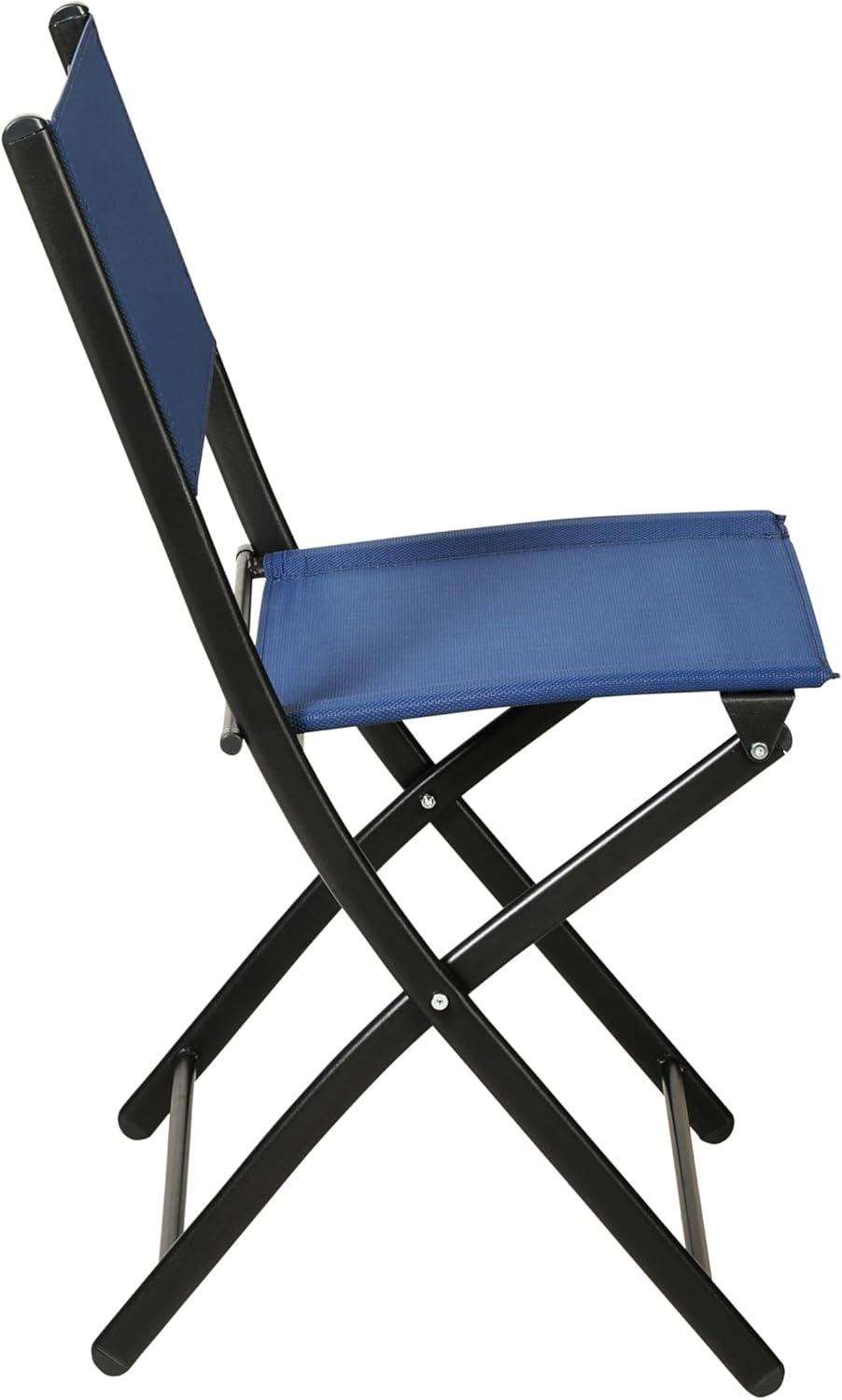imageFlash Furniture Brazos Commercial IndoorOutdoor Folding Chairs Flex Comfort BacksSeats Metal Frames Portable Lightweight Foldable Design Set of 2 NavyBlackNavy