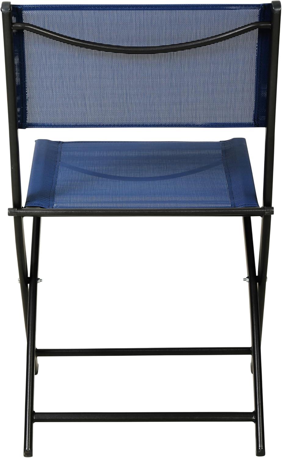 imageFlash Furniture Brazos Commercial IndoorOutdoor Folding Chairs Flex Comfort BacksSeats Metal Frames Portable Lightweight Foldable Design Set of 2 NavyBlackNavy