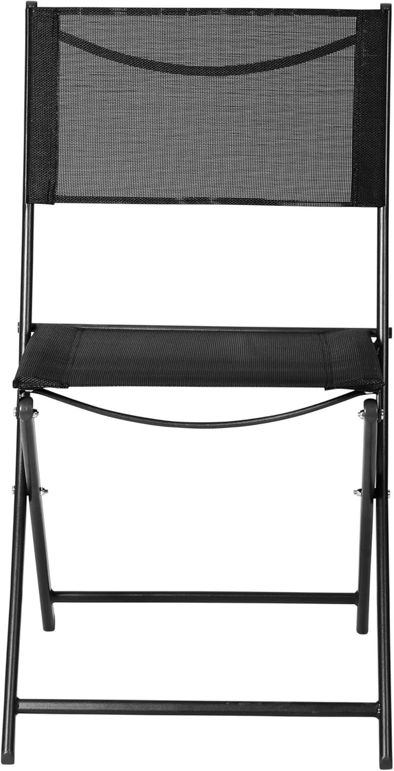 imageFlash Furniture Brazos Commercial IndoorOutdoor Folding Chairs Flex Comfort BacksSeats Metal Frames Portable Lightweight Foldable Design Set of 2 NavyBlackBlack