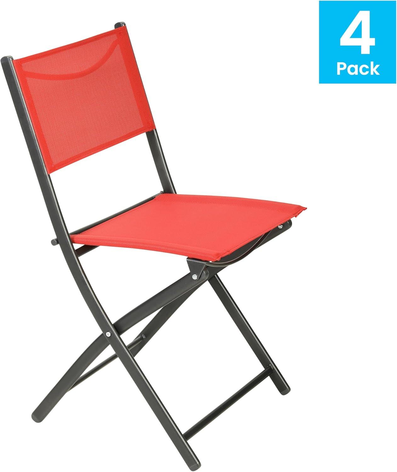 imageFlash Furniture Brazos Commercial IndoorOutdoor Folding Chairs Flex Comfort BacksSeats Metal Frames Portable Lightweight Foldable Design Set of 2 NavyBlackRed