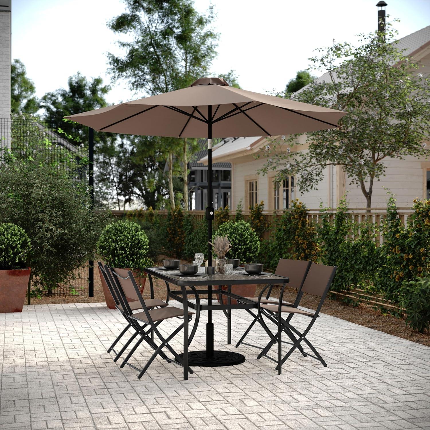imageFlash Furniture Brazos Commercial IndoorOutdoor Folding Chairs Flex Comfort BacksSeats Metal Frames Portable Lightweight Foldable Design Set of 2 NavyBlackBrown
