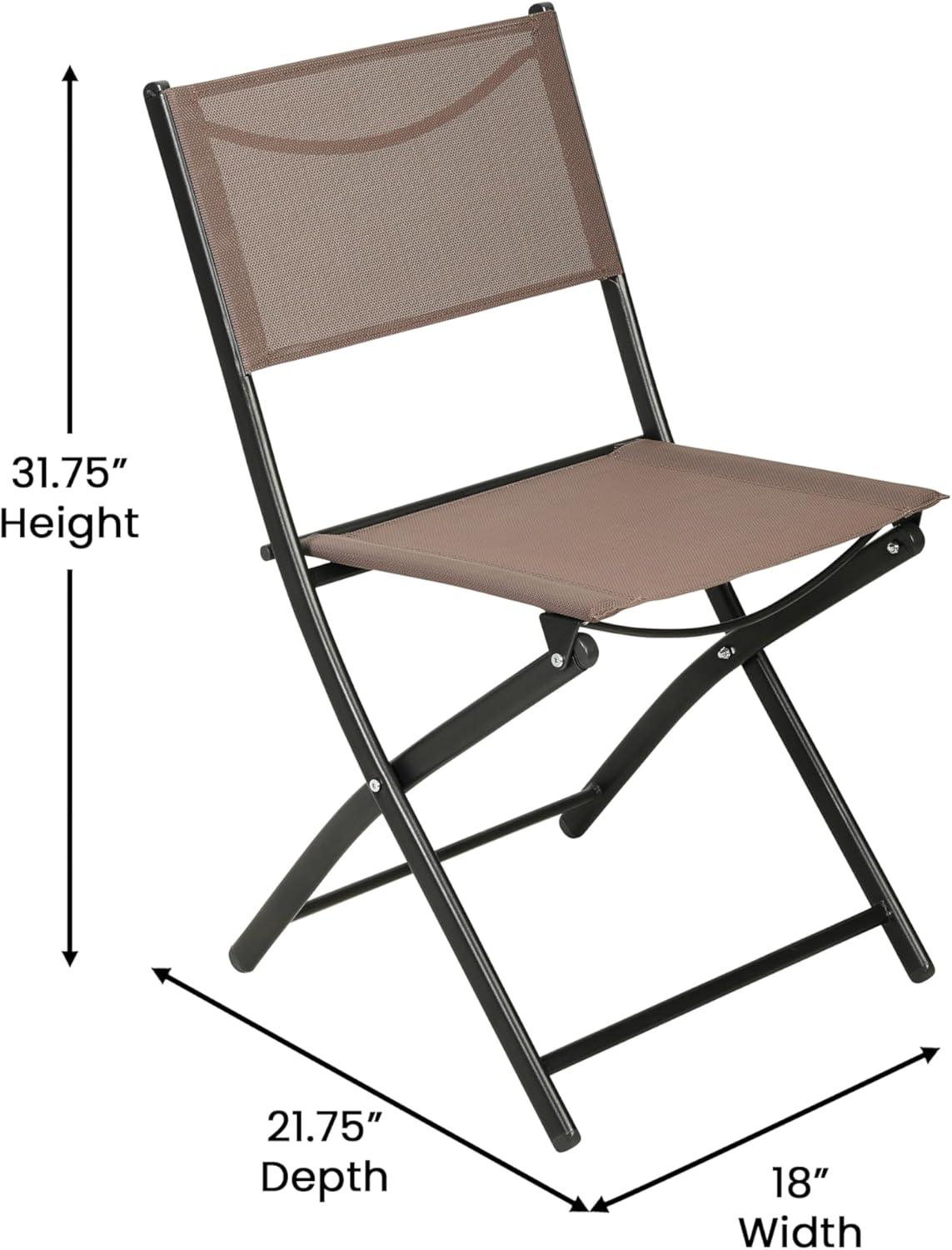 imageFlash Furniture Brazos Commercial IndoorOutdoor Folding Chairs Flex Comfort BacksSeats Metal Frames Portable Lightweight Foldable Design Set of 2 NavyBlackBrown