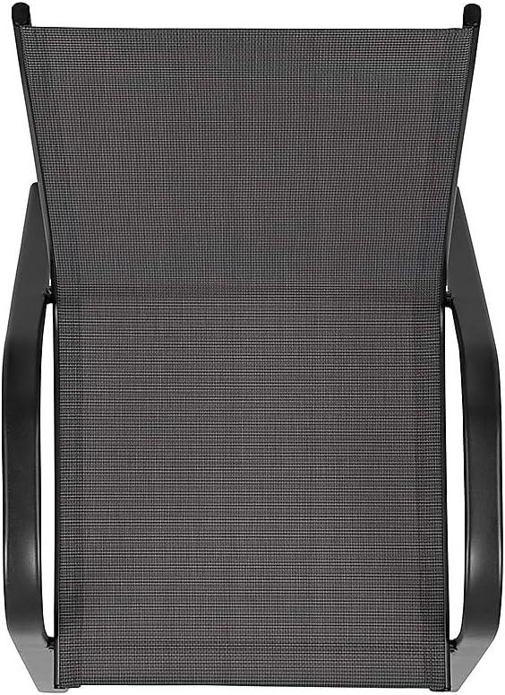 imageFlash Furniture Brazos Series Red Outdoor Stack Chair with Flex Comfort Material and Metal Frame Set of 4Black